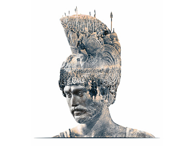 Ares the god of war 2d art branding collage art design digital art graphic art illustration