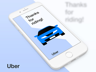 Uber 'Thanks' screen clean app design concept illustraiton interface ios iphone uber design xd