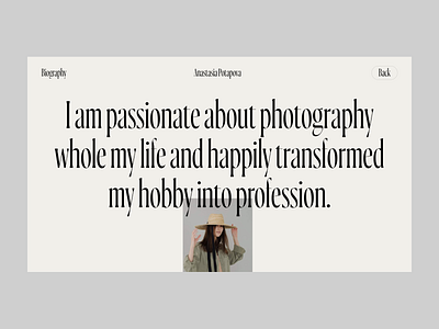Anastasia Potapova concept photographer typography ui web design