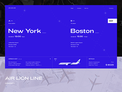 AIR LION LINE concept typogaphy web design
