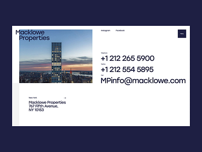 Macklowe Properties animation architecture concept motion design typography web design