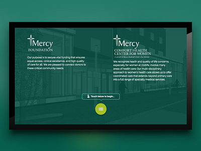 Mercy Foundation Interactive Donor wall digital signage directory donors interactive list medical foundation scrolling touch screen ui