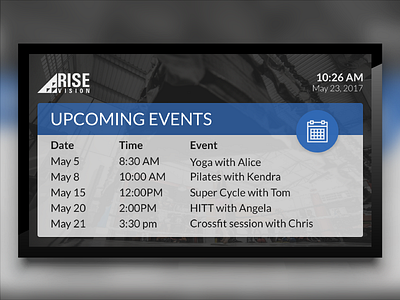 Event Template for Digital Signage css digital signage events html image list text widget