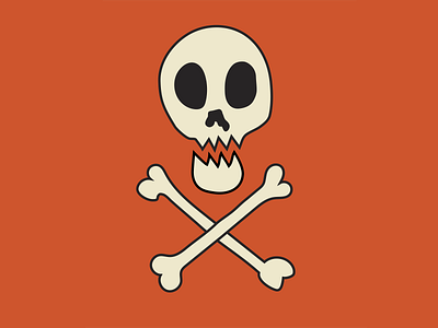 Skull & Crossbones flat halloween illustration skull skull and crossbones skull logo vector