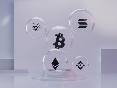 Coin Bubbles 3d 3d animation 3d art 3d design animation art branding c4d coin crypto design elements motion motion graphics render symbol