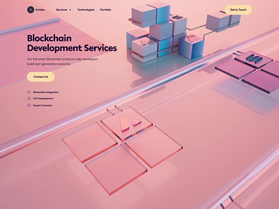 Artdev Web Landing Page With 3D Model and Animation 3d 3d animation 3d model animation blockchain coin color crypto crypto app crypto design crypto landing page design karakaya landing page metaverse nft product ui ux web site