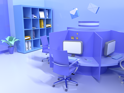 3D Office Modelling 3d 3d art 3d model 3d office art branding c4d cinema4d color design illustration job job search karakaya office product promo video render