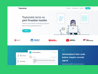 Topluluk / Be Social clean design flat illustration site topluluk web