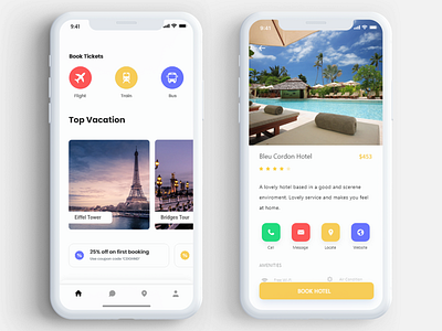 Booking App booking booking app clear color design flat mobile mobile app mobile app design mobile design simple ui ux