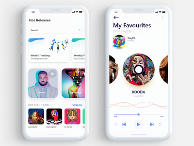 Music App album application art clear color design flat mobile mobile app mobile app design mobile design product simple ui ux