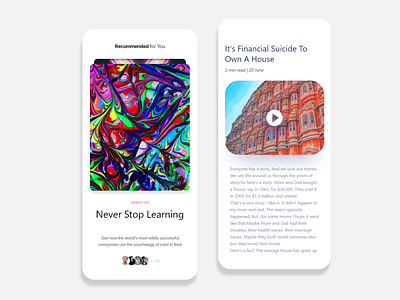 News art clear color design flat mobile mobile app mobile application news product simple ui ux