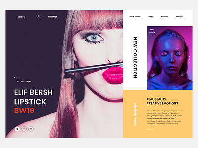 Makeup Fashion art burak clear design fashion lips lipstick makeup product simple site ui ux web webdesign website women