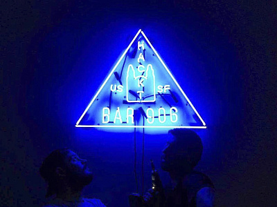 HACK TEMPLE — 906 BAR bar blue hack logo neon san francisco sign temple usa