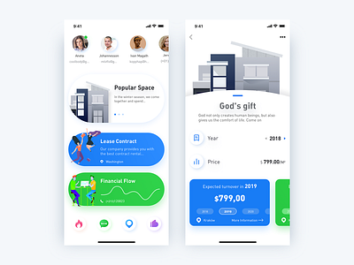 Promotion-pop app card charater concept creative details gradient icon illustration interaction popular typography ui ux work