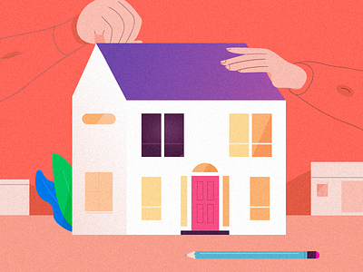 Illustration_build build character creative gradient home ideal illustration pencil scene window