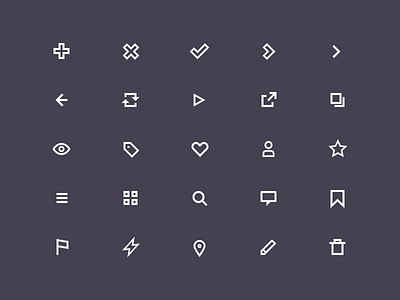 Icon Set geometric icons outline