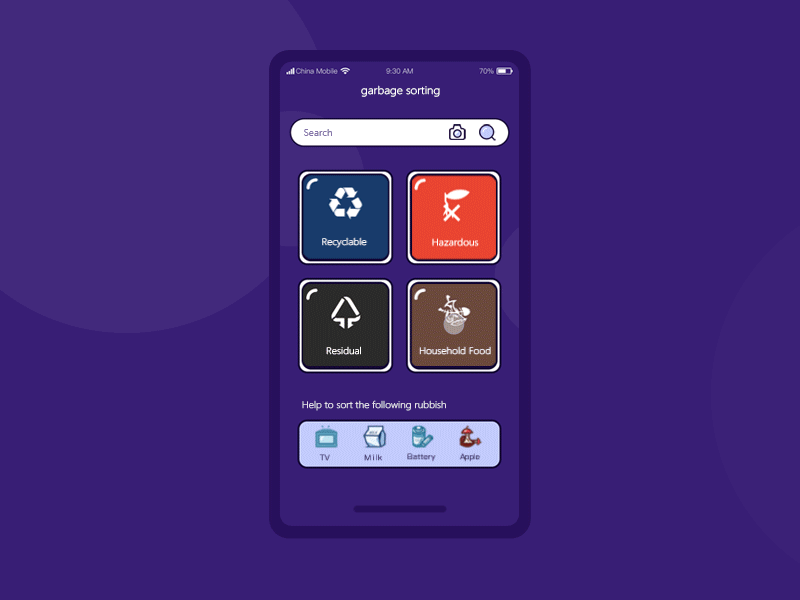 Mobile product design app design dustbin dynamic garbage sorting illustration illustrations mobile mobile app mobile design mobile ui product recyclable ui ui design ux ux design