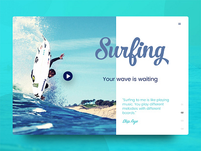 Surf article intro app article clean design header interface menu slider surf ui ux webapp