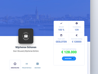 Crowdfunding platform Nijmegen clean design header icons interface menu psd ui ux webdesign website