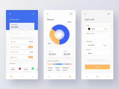 Budget and Expense Manager App app app design application bill chart clean design finance fintech fluent design form minimal mobile app money money app ui ui ux