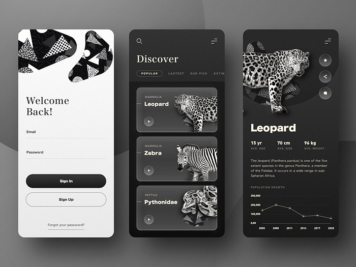 Animals Wiki Dark Version by Pham Huy for Fireart Studio on Dribbble