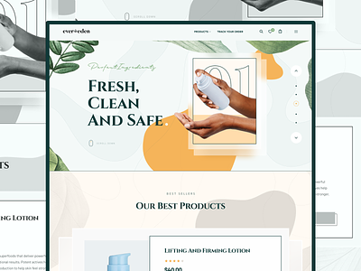 Cosmetic Website Concept branding clean design header homepage minimal store ui ui ux website