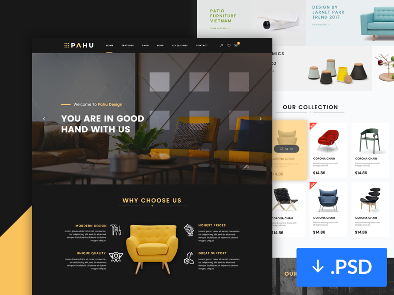 Freebie Psd Interior Design Website Template By Pham Huy On