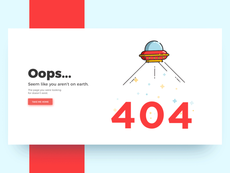 404 Page 404 after animation effects error gif motion red ufo universe website