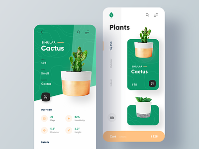 Plant Shop App add to cart clean ecommerce ecommerce app green minimal plants shop shopping app store ui ui ux