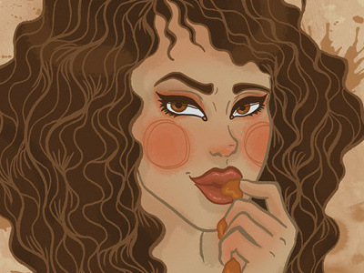 Caramel candy digital fashion illustration girl illustration