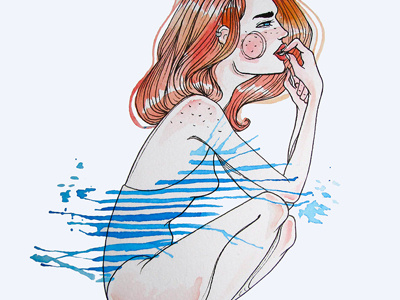 She had to leave now illustration watercolor