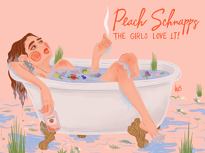Peach Schnapps digital girl illustration