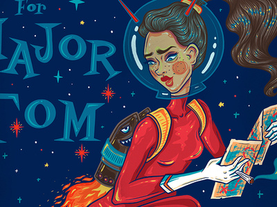 Major Tom digital girl illustration