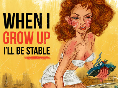 When I Grow Up digital girl illustration procreate