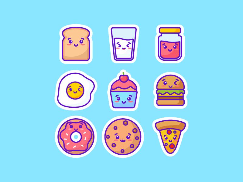 Kawaii Food by yellowline.std on Dribbble