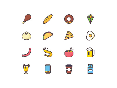 Food and Drink Icon Pack beverage drink food icon pack ui