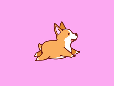 Running Corgi corgi cute cute animal cute fun funny dog dog illustration dog logo logo