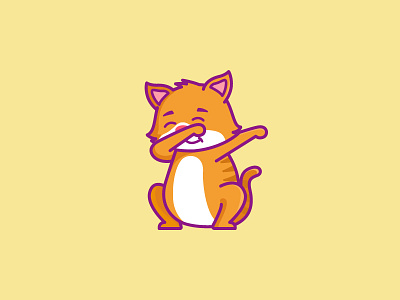 Dabbing Cat animal cat dab dabbing illustration kitten logo pet vector