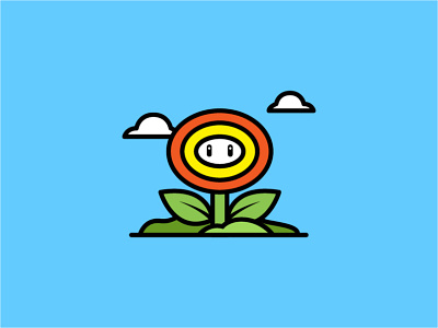 Sun Flower flower icon illustration illustrative logo mario nintendo vector