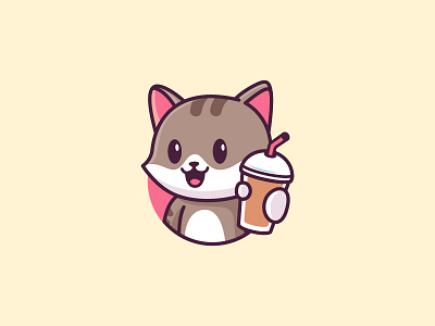 Neko Tea cat drink logo logodesign neko tea