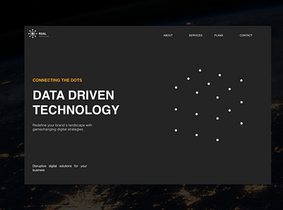 Data Driven Technology app branding design interface landing marketing minimal ui ux web