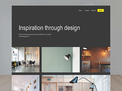 Interior design landing page dark design interface landing marketing minimal ui ux web