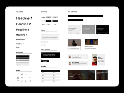 Design System branding design design system greyscale interface landing ui ux web