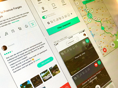 Breakzy V2 screens app design green icons map red