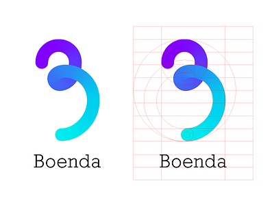 Boenda Logo gradient logo design rockwell