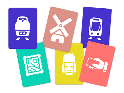 Tripkey Icons blue brik culture icons mustard pink red transport turquoise