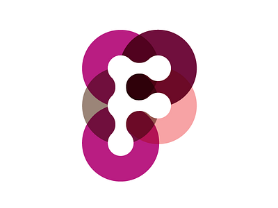 Fonk Logo bordeaux circles logo pink. raspberry