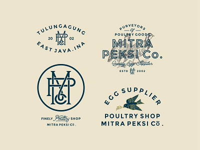 Mitra Peksi badges elegant illustration logo monogram simplem typography