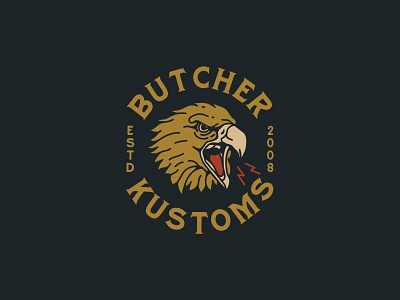 Butcher Custom Garage badges font illustration logo logotype typography