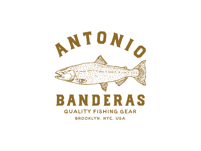 Antonio Banderas Fishing Supply badges branding logo logotype typography